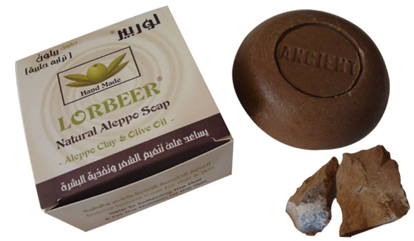 4 Olive oil soap with other oils (bio / organic): LORBEER Soap with Aleppo Clay ( 406 )